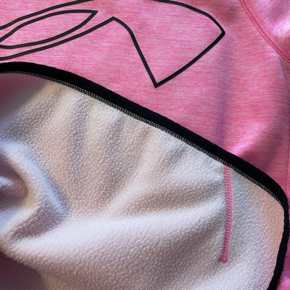 Girls Under Armour Hoodie Bright Pink Size Large - Picture 6 of 6